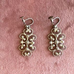 vintage antique sterling KJS 830S made in Norway filigree earrings